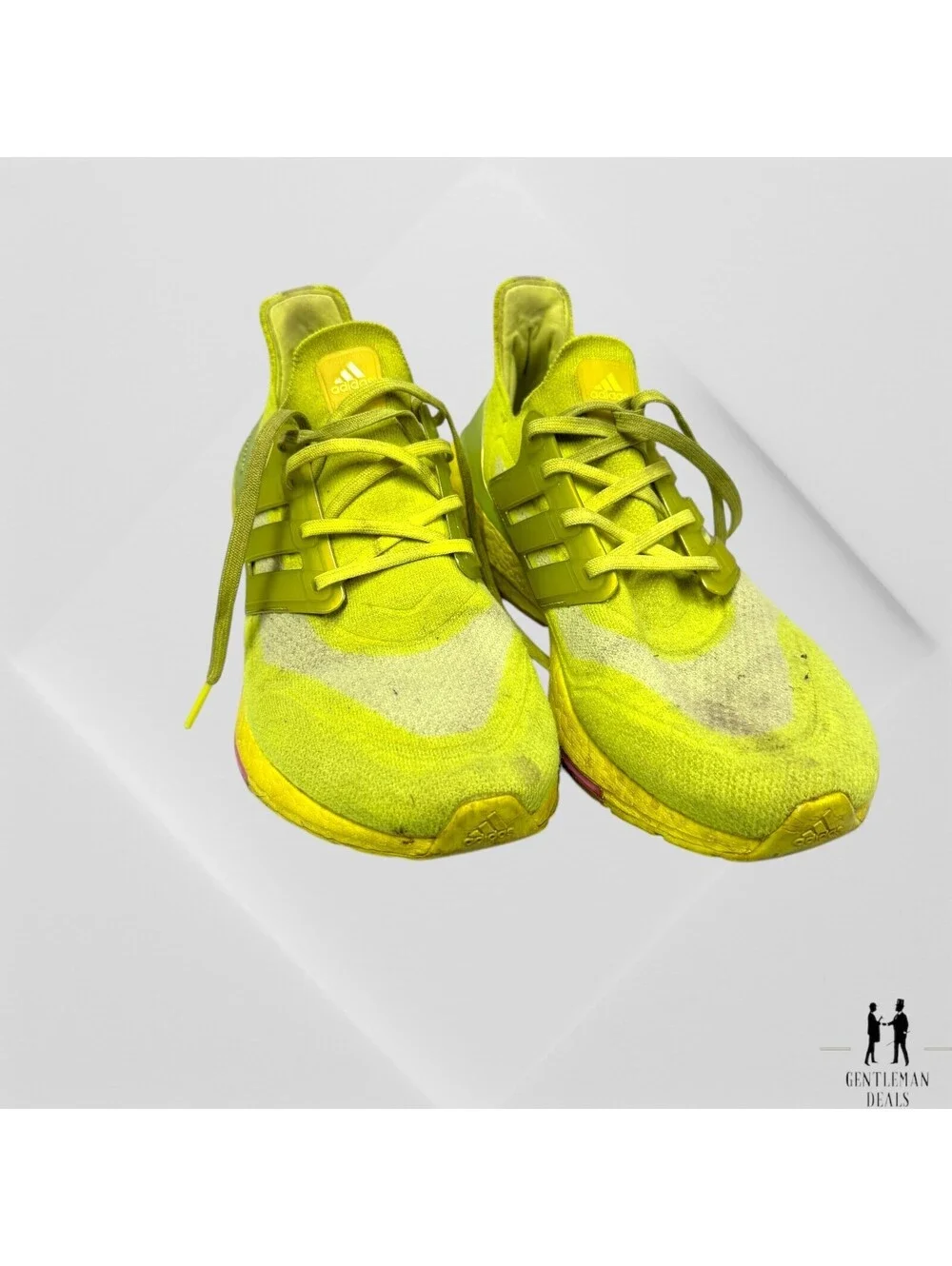 Mens ADIDAS UltraBoost 21’ Solar Yellow Athletic Shoes / Size 11 US 10 UK DIRTY